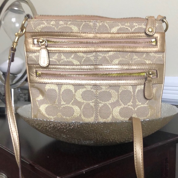 Coach Handbags - Gold Coach Cross Body Bag